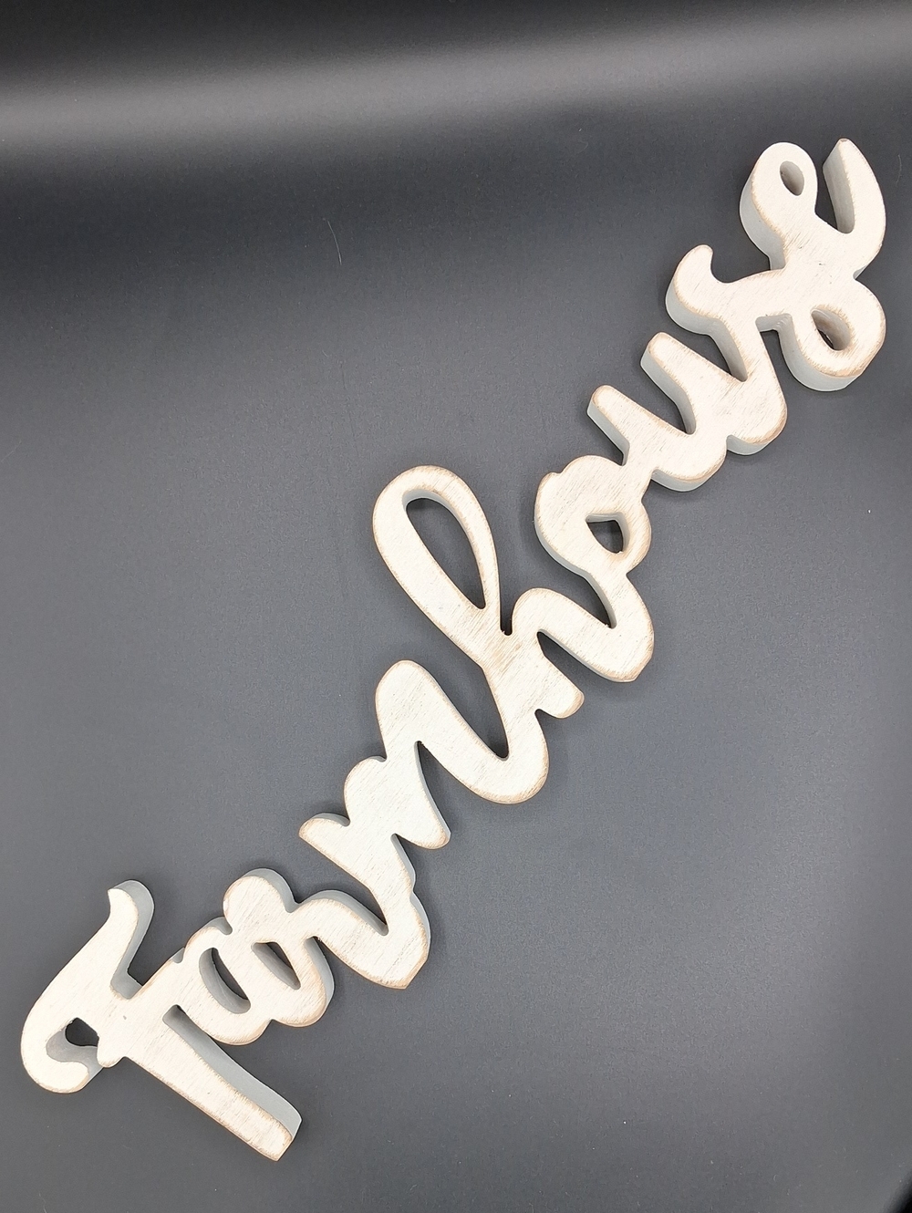 Wooden 'Farmhouse' Script Sign - Natural Wood